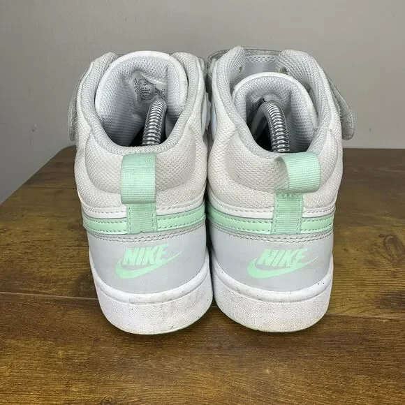 Nike Court Borough 2 High Top Sneaker Pure Platinum Mint Size 6Y Shoe CD7782-011 - Picture 4 of 6